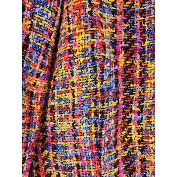 Chico's 1 Colorful Tweed Woven Blazer Jacket Button-Front - Picture 13 of 14